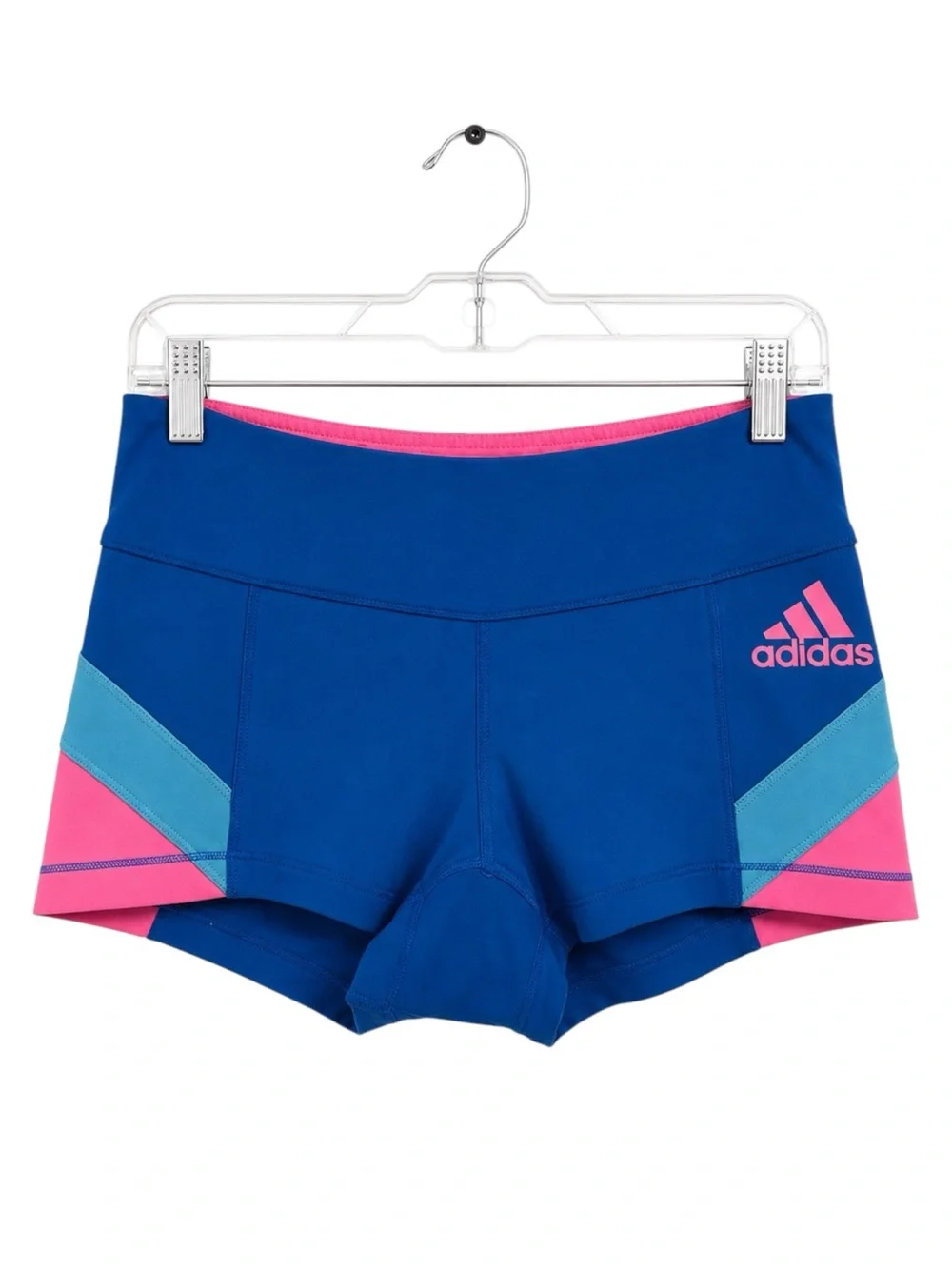 Adidas Climalite Blue Colorblock Compression Running Shorts Medium Athletic Yoga